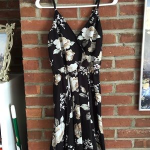 Black Floral Print Dress